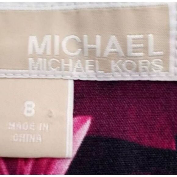 MICHAEL MICHAEL KORS PINK GARDEN FLORAL DRESS SZ.8 EUC. - Picture 7 of 11